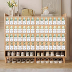 Clear Shoe Slot Organizer, 24 Pack Adjustable Shoe Slots Organizer for Closet Clear Shoe Stackers Shoe Rack Holder Shoe Space Savers for a Pair of Shoes