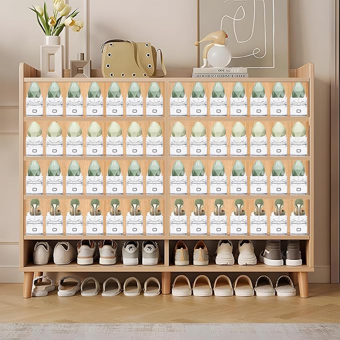 Clear Shoe Slot Organizer, 16 Pack Adjustable Shoe Slots Organizer for Closet Clear Shoe Stackers Shoe Rack Holder Shoe Space Savers for a Pair of Shoes
