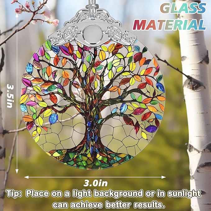 Tree of Life Stained Glass Orament - Christmas Ornament - Christmas Decorations for Tree - Holiday Present ldeas - Gift Exchange