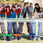 Augshy 3 Legged Race Bands, Assorted Colors Elastic Tie Rope Resistance Bands for Relay Race Game Carnival Field Day Backyard Game Party Supplies