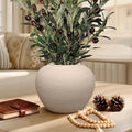 Ceramic Flower Vase Round Textured Vase,Farmhouse Vase Terracotta Rustic Vases for Home Decor for Living Room,Dining Table Decor,Shelf Decor,Centerpiece