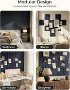 Aothia 12-Pack Felt Bulletin Board Tiles - 48x36 Modular Pin Board for Walls, 0.2" Thick Cork Board Alternative for Office & Classroom, 70 Adhesive Tabs & 40 Pushpins Included (Navy Blue)