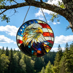 Remorelt Wolf Eagle Bear Dream Catcher Bedroom Wall Decor, Christmas Home Decoration, Room Accessory, White Moon Feather Decoration - Unique Home Craft Wall Pendant (Eagle Suncatcher)