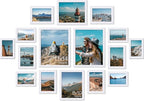 Vittanly Picture Frames Set of 16, Gallery Wall Frame Set with 2Pcs 11x14, 2Pcs 8x10, 6Pcs 5x7 and 6Pcs 4x6 Photo Frames, Picture Frames Collage Wall Decor for Wall or Tabletop Display, White
