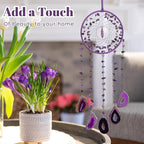 Purple Dream Catchers Amethyst Crystal Dreamcatcher Sun Catchers with Crystals Wall Window Hangings Bedroom Home Decor Gift for Girls Boys Adults