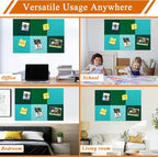Square Felt Cork Bulletin Board Tiles, Self Adhesive DIY Felt Pin Board for Wall 30" x 20" with 35 Pushpins for Office School Home Wall Decor Stickers Memos Photos Display (Gradual Green)
