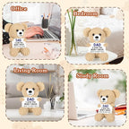 WELLBANEE Mini Bear Gifts for Dad Father from Daughter Son, Birthday Gifts for New Step Bonus Dad, I Love You Handmade Emotional Crochet Bear