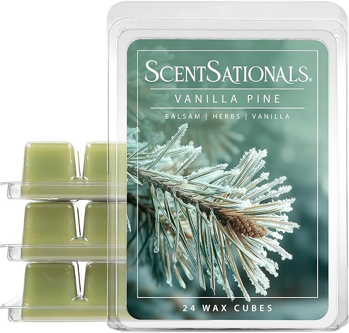 ScentSationals Vanilla Pine Scented Wax Melts - Balsam, Herbs & Vanilla, 10oz (24 Cubes)