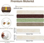 Cork Board for Walls - 8 Pack Felt Pin Board Bar Strips - Self-Adhesive Lightweight Bulletin Board - Cork Board for Office with 40 Push Pins No Damage for Wall