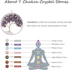 Dream Catchers, Purple Dream Catcher Tree of Life Wall Decor, with Natural Healing Crystal Stone, Perfect Handmade Dreamlike Crystal Dream Catcher for Bedroom Art Craft Gift