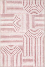 Lahome Abstract Washable Rugs, 4x6 Pink Rug for Bedroom Nursery Soft Non Slip Modern Living Room Rug, Ultra-Thin Non-Shedding Throw Carpet for Entryway Kitchen Office(4'x6',Pink)