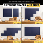 WALLHERO Large Cork Board Alternative | 15 Pack | Sizing Up to 59”x36”, Felt Wall Tiles, Office Wall Decor, Large Cork Boards for Walls, Corkboard, Cork Board for Office, Pin Board, Blue