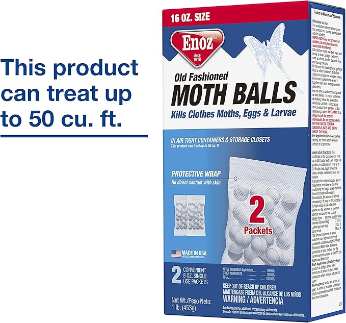 Enoz Old Fashioned Moth Balls, 16 Ounce