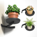 BXF Floating Plant Shelves for Wall Set of 3, Heavy Duty Matte Black Corner Wall Planters for Indoor Plants, Minimalist Round Corner Shelf with Safety Guardrail, Rust-Proof Hanging Plant Holder
