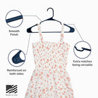 Plastic Hangers 50 Pack - Space Saving Clothes Hangers, Made in USA, Durable & Strong Plastic Shirt & Coat Hanger with Notches & Shoulder Grooves, Non-Slip Hangers | Blue Sapphire