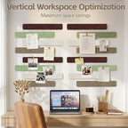 Cork Board for Walls - 8 Pack Felt Pin Board Bar Strips - Self-Adhesive Lightweight Bulletin Board - Cork Board for Office with 40 Push Pins No Damage for Wall