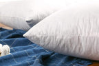JA COMFORTS 12×20 Premium Goose Down Feather Throw Pillow Inserts(Set of 2)-5% Down Filling,High Filling Weight,250 TC Cotton Cover, Square, White