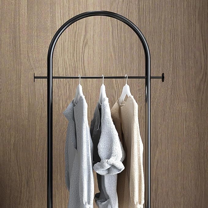 Freestanding Clothing Rack with Marble Base,Modern Black Arch Garment Rack for Small Spaces,Sturdy Metal Coat Rack,Clothes Racks for Hanging Clothes in Bedroom,Closet,Entryway,Boutique Display