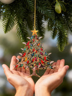 Stacked Hummingbird Christmas Decorations Hummingbird Christmas Ornament, 2D Laser-Cut Iron Metal Decor for Holiday, 2025