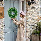 U'Artlines 20" Front Door Wreaths Artificial Spring Summer Greenery Hanging Garland for Home Wedding Wall Window Decoration (20'' Boxwood,1)