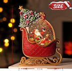 Christmas Snow Globe with Santa's Sleigh Elk - Lighted Musical Snow Globe Christmas Decorations with Timer, Swirling Glitter, Battery/USB Powered, Holiday Decor(Santa Claus Sleigh)
