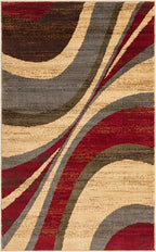 Unique Loom Barista Collection Area Rug - Ngada (3' 1" x 5' 3" Rectangle, Beige/Red)