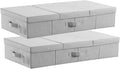 VEVOR Under Bed Storage with Lids, 31.7 x 15.9 x 6.1 Inch, 48L Large Underbed Clothes Storage Containers, Low Profile Gray Under Bed Drawer Shoe Organizer Bins Box for Blanket Shoe Bedroom, 2 Pack