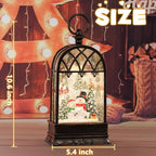 Snow Globe Christmas with Snowman, Lighted Christmas Snow Globes with Timer, Swirling Musical Glittering Snow Globes Lantern for Christmas Decoration(Snowman)