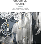Set of 5 Boho, Hanging Large Boho Dream Catcher Macrame Wall Hanging Moon Dream Catcher Set Dream Catchers Wall Decor for Vintage Wedding Home Decorations (E)