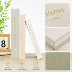 Decorative Books for Home Decor,Set of 3 Aesthetic Faux Books with Storage Box,Linen Fake Books for Coffee Table,Bookshelf & Mantle Decor,Modern Decorative Book Set (Sage)