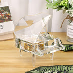 ELLDOO Crystal Music Box, Mechanical Clockwork Decorative Piano Musical Box,Transparent Piano Ornament Romantic Gift for Girl Women (Tune: for Elise)