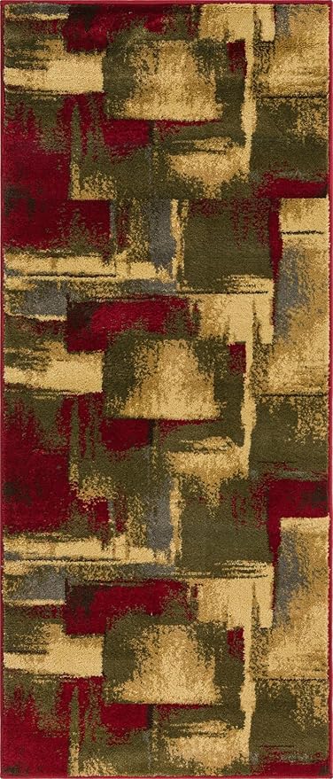 Unique Loom Barista Collection Area Rug - Timor (2' 2" x 5' 3" Runner, Multi/Red)