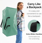 12 Pack Heavy Duty Large Moving Bags W/Backpack Straps - Strong Handles & Zippers, Storage Totes For Space Saving, Fold Flat, Alternative to Moving Box and Storage Bin, Teal
