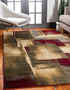Unique Loom Barista Collection Area Rug - Timor (4' 1" x 6' 1" Rectangle, Multi/ Red)