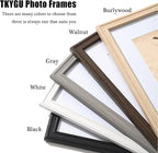 12x16 Picture Frame Walnut, 12 x 16 Wooden Frame for Wall with Real Glass, 8.5x11 Frames with Mat or 12x16 without Mat, Rustic Frame 12"x16" Art Frame Perfect for Gifts