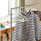 Amazon Basics Plastic Kids Clothes Hangers, Non-Slip, White and Black, 12.8" x 8" x 0.2", 30-Pack
