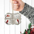 HYTURTLE Personalized Memorial Sympathy Christmas Ornament Tree Decor Gifts for Family Loss of Loved One Mom Dad - Remembrance Bereavement Gifts - Cardinal Birds Custom Name Aluminium Ornament