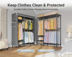 VIPEK V2C Heavy Duty Clothes Rack with Upgraded Polyester Cover, Metal Portable Closet with Adjustable Shelves & Hanging Rods, Freestanding Wardrobe Closet for Bedroom, Max Load 700LBS