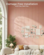 Aothia 12-Pack Felt Bulletin Board Tiles 48"x36", Modular Pin Board for Smooth Walls, Cork Board Alternative for Notes & Photos, 0.35" Thick, 70 Adhesive Tabs & 40 Pins, Pink