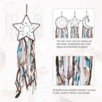 PATIKIL 28" Moon Sun Star Dream Catchers Set, Feather Handmade Dream Catchers Wall Hangings Art Decor for Home Wedding Bedroom Living Room Ornament,Blue Brown