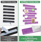 Cork Board for Walls - 8 Pack Felt Pin Board Bar Strips - Self-Adhesive Lightweight Bulletin Board - Cork Board for Office with 40 Push Pins No Damage for Wall (Rose)