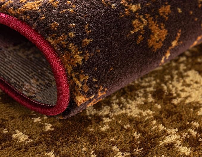 Unique Loom Barista Collection Area Rug - Kouillou (4' 1" Round, Multi/ Brown)