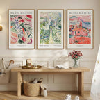 Framed Abstract Matisse Wall Art Set of 3, Vintage Colorful Landscape Canvas Prints Artwork for Walls, Classical Matisse Paintings Pictures for Living Room, Bedroom, Hallway and Office, Total Size 30x60