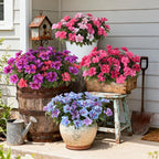 Artificial Fake Flowers for Outdoor, 8 Bundles Faux Plants Silk Flowers Spring Decoration UV Resistant No Fade Plastic Flowers for Outside Planters Home Porch Patio Yard Garden Decor