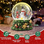 8.25 Inch Height Christmas Snow Globe with Light up Musical Snowflakes Holiday Decoration, Snowman Oversized Resin Snowglobes, Christmas Holiday Decor.