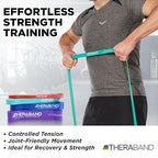 THERABAND High Resistance Bands, Set of 4 Elastic Super Bands for Improving Flexibility, Injury Rehab, & Full Body Workouts, Heavy Duty Stretch Bands for Exercise, Light, Medium, Heavy, X-Heavy Bands