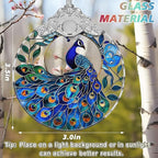 Stained Glass Suncatcher Ornament - Peacock Christmas Decorations - Christmas Ornaments for Tree - Holiday Present Ideas - Gift Exchange