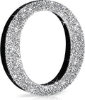 Qunclay 12'' Silver Crystal Diamond Bling Letters Crushed Diamond Decoration Wooden Glitter Letter with Screw and Hooks Rhinestone Gift for Wedding Y2k Mcbling Bedroom Wall Decor (Letter O)