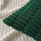 MIULEE Pack of 2 Dark Green Corduroy Decorative Pillow Covers 20x20 Inch Soft Boho Striped Throw Pillow Covers Modern Farmhouse Home Decor for Sofa Living Room Couch Bed