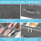 Under Bed Shoe Storage Organizer for Closet, Fits 32 Pairs Underbed Shoes Box Storage Containers Under the Bed Storage Foldable with Sturdy Handles&Clear Window for College Dorms Light Grey, Set of 2